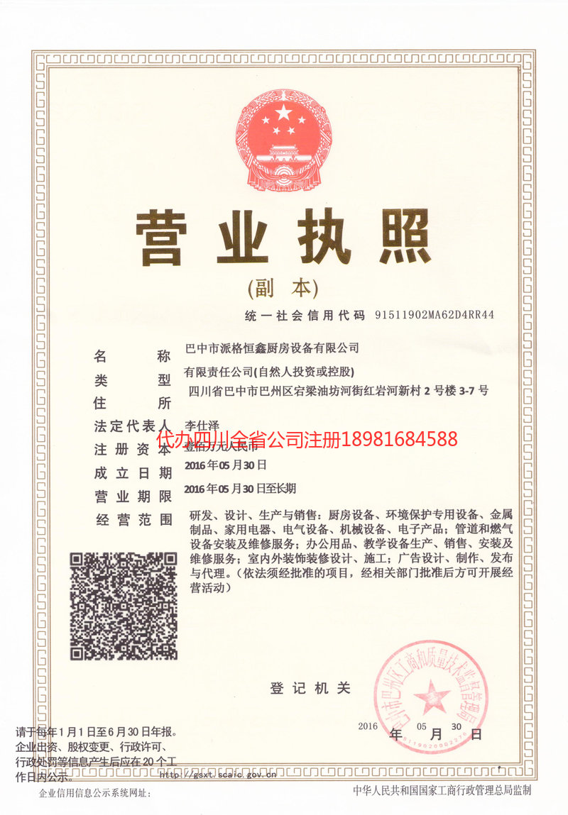 和龙和龙派格恒鑫厨房设备有限公司